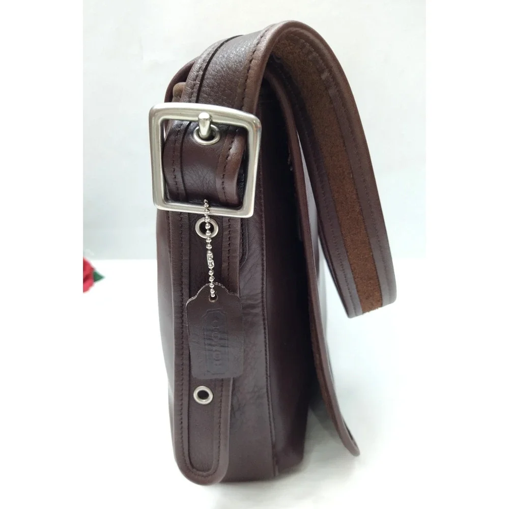 Coach Brown Leather Flap Closure Messenger Crossbody Bag - Vintage Made in USA